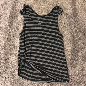tie black and white fashion tank top